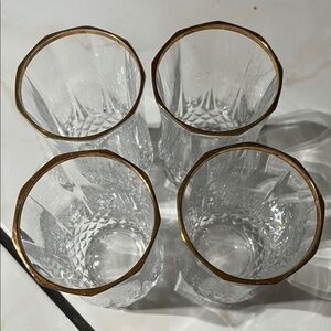 Elegant Gold-Rimmed cristal Set